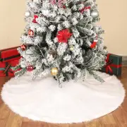 Christmas Tree Skirt Round Soft Faux Fur Plush Xmas Tree Skirt Base Floor Mat