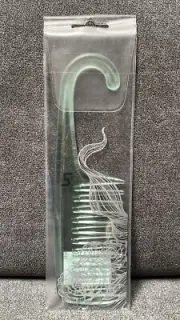 Detangling shower comb un the new clean green clear case hook end 9" new