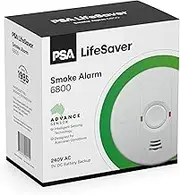 Lifesaver 6800 240V Photoelectric Smoke Alarm with 9V Battery Back Up AS3786:2014
