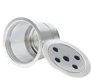 Reusable Coffee Pods, Stainless Steel Portable Coffee Pods, Metal Espresso Pods, Refillable Coffee Pod 5.3x3.5x4.4cm for Cafes, Indoor, Outdoor, Present, White Color