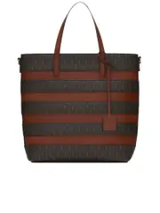 Le Monogramme Saint Laurent Shopping Bag in Canvas and Smooth Leather