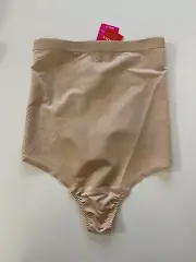 SPANX Women's Sz M Thinstincts High-Waisted Shaping Thong Underwear 10401R Nude