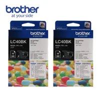 在飛比找PChome24h購物優惠-Brother LC40BK 原廠黑色墨水匣(2入)