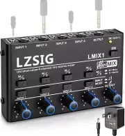 Mini Audio Mixer,Stereo Line Mixer Sub-Mixing,Ultra Low-Noise4 Channel Dynamic