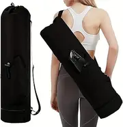 Yoga Mat Bag with Water Bottle Pocket and Bottom Wet Bag Sports Yoga Mat Carrier with Shoulder Strap Multifunctional Storage Bag