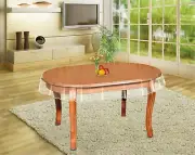 Meritmode Clear Table Protector - Oval Vinyl Tablecloth Cover Transparent Plasti
