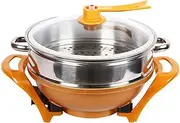 Separate Design Multifunctional Electric Cooker Electric Stew Cooking Pot Machine Hotpot Noodles Eggs Soup Steamer Rice Cooker 4.6L with Lid and Steamer