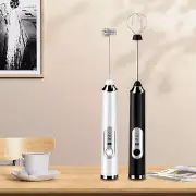 Electric Handheld Coffee Milk Frother Whisk Egg Beater USB Rechargeable 3-Speed