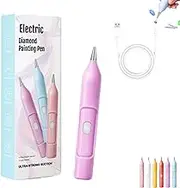6 Colors Electric Diamond Painting Pen, Vacuum Suction & Rechargeable, IPX5 Waterproof Art Drill Pens Pickup Tool, Low Noise, No Need to Press The Switch for A Long Time (Purple)