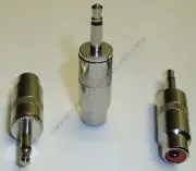 Lot10 SHIELDED Mono 1/8"Male Jack~RCA Female Plug Audio/Video/RF Adapter,3.5mm{N