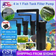 ECO 4 in 1 Aquarium Fish Tank Filter Internal Submersible Aqua Water Pump 3-22W