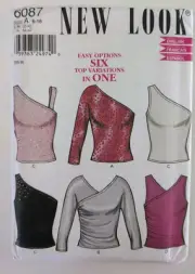 New Look Pattern 6087 Misses Knit Tops (Six Styles) Size 6-16 UNCUT FF
