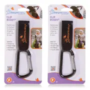2PK Dreambaby Stollerbuddy Buddy Bag Carrier/Carabiner For Stroller/Pram Black