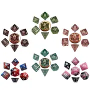 [Metallic Dice Games] MDG Mini Poly Dice Set (w/ White No.) - Eth. Light Blue