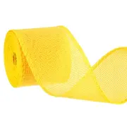 Burlap Wired Ribbons, 2.4inch x 5yards Natural Burlap Weave Ribbon, Yellow