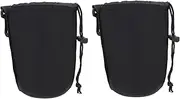 Yardenfun 2pcs Neoprene Shockproof Camera Lens Bag With Filter Pouch - Large Drawstring Protective Case for Travel