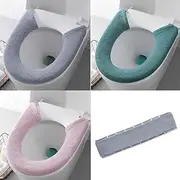 YSHIGUING 3 pcs Soft Thicker Toilet Seat Warmer Cover, Button Style 3 Color, Bathroom Washable Reusable Closestool Mat,Universal Toilet Seat Mat, Keep Warm