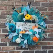 Autumn Wreath. Pumpkin Patch Decor. Thanksgiving Wreath. Pumpkin Wreath.