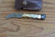 damascus custom made folding knife Laguiole Type From The Eagle Collection M0935