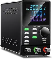 DC Power Supply Variable, 300V 1A, High Voltage Adjustable Switching Regulated Lab Bench Power Supply with 4 Storage Modes, Encoder Knob, Output Switch, Lock Button, Colorful 4-Digit Display
