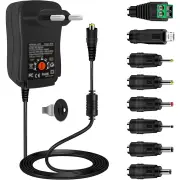 Universal Power Supply 30W AC to DC Adapter 3V-12V 2A with 5V 2.1A USB Port 8 DC Plugs EU/US Plug for LED Strip CCTV Rou