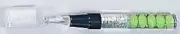 Tennis Slider Toothbrush - Green balls and glitter float in tube -CLEARANCE SALE