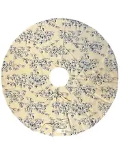 Shannon Retseck Studio Linen Tree Skirt Mushroom Toile Denim Blue & Cream NWT