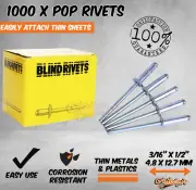 500 x Aluminum Pop Blind Rivet 3/16" x 1/2" Stem and Shell 4.8mm x 12.7mm box