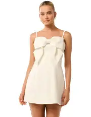 [Forever New] Hayley Bow Front Mini Dress in White