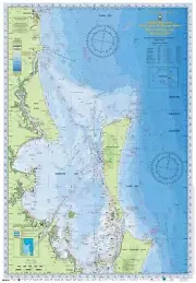 Boating, Fishing, Qld Marine Safety Chart - MORETON BAY to MOOLOOLABA