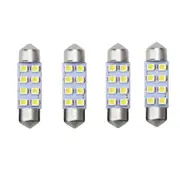 10/4Pcs 31mm 36mm 39mm 41mm LED Light 2835 8SMD Car Dome Double-Tip Roof Bulb Reading Lamp white 36mm-4Pcs