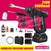 Cordless Electric High Pressure Washer Gun 24V Car Wall Cleaning Sprayer 5M Hose