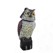 Owl Decoys to Scare Birds Squirrels Away, Owls to Frighten Birds 360 Degree Rotating Head for Indoor Outdoor Garden,Yard