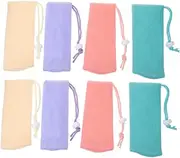 Gogogmee 8Pcs Mesh Soap Saver Bags Bar Shampoo Holder for Shower Exfoliating Soap Pouches for Handmade Soap Wash Easy Drain Design for Smooth Skin Care