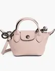 Longchamp Extra Small Le Pliage Nano Leather Crossbody Purse Pale Pink NWT