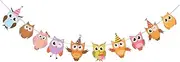 Owl Paper Bunting Kids Owl Hanging Decorations Owl Banner for Birthday Kindergarten Decor
