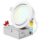 Luxrite 4 Inch Gimbal LED Recessed Light 5 CCT 2700K-5000K 12W 950LM Dimmable