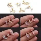 Star Leaves Stainless Steel Helix Tragus Cartilage Ear Stud Piercing Earring