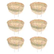 6pcs Handmade Bamboo Bird Breeding Nest Bed for Parakeet Canary Finch Swallo'-N
