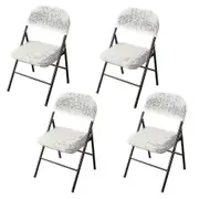 4 Pcs Folding Chair Split Seat Cover For Party Wedding Home white