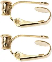 Yjcnelcr 2Pcs Clip-on Earring Converter with Easy Open for Earring and Turn Any Studs Pierced Into Clip On Earring Wall Clocks Large Decorative, Copper, as described