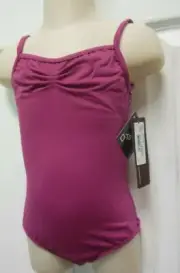 Bloch Tactel Camisole BALLET LEOTARD DANCE BERRY tot 2-3c pinchfront dance