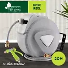 Water Hose Reel 20M Retractable Auto Rewind Garden Storage Brass Spray Gun