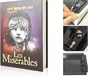 Real Pages Diversion Book Safe with Key Lock,Book Hidden Safe Lock Box for Jewelry, Money, Cash, Coins and Valuables,Hollow with Secret Compartment, 8.8x1.75x 6inch Anti Theft Safe (Les Miserables)