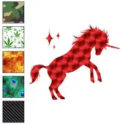 Unicorn Stars, Vinyl Decal Sticker, 40 Patterns & 3 Sizes, #7127