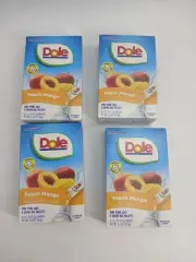 (Lot Of 4) Dole Zero Sugar Singles To Go Peach Mango Flavor