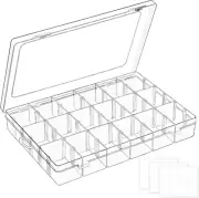 18 Grids Large Plastic Organizer Box with Adjustable Dividers, Clear Compartment