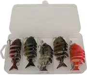 S Swinging Bait with Large Swinging Amplitude, High Carbon Treble Hooks Imitating Segment Tilapia Fishing Lure Hard 6 Sections for Freshwater Saltwater