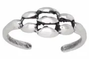 Sterling Silver .925 Tangled Stones Toe Ring Adjustable Size | Made In USA