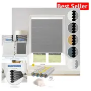 35x38 Cordless Blackout Cellular Blinds in Grey-White - Luxurious Light Control